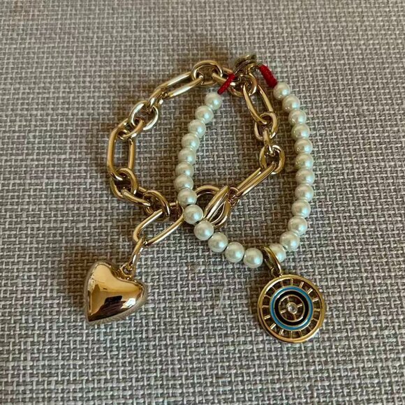 *Set* Roxanne Assoulin Pearl Protect Charm & The Andiamo Charm Bracelet Duo - Picture 4 of 5